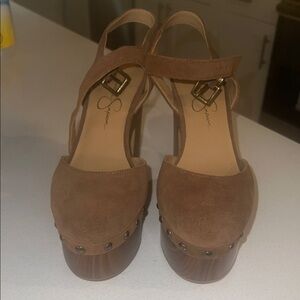 Brown Suede Platform Sandals